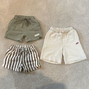 Zara Kids Shorts Trio - Green, Brown, Cream